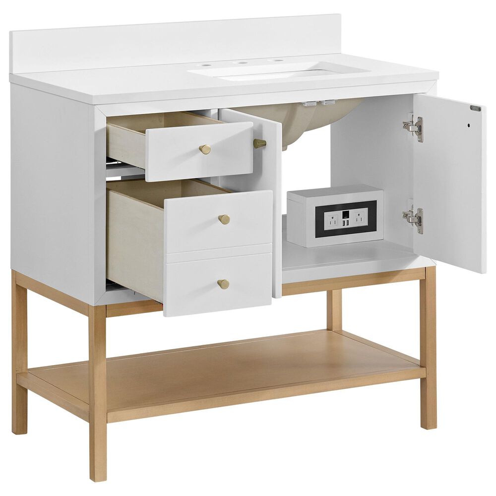 37B Isadore 36" Single Bathroom Vanity Cabinet in Bright White and White Composite Stone Top and Backsplash, , large