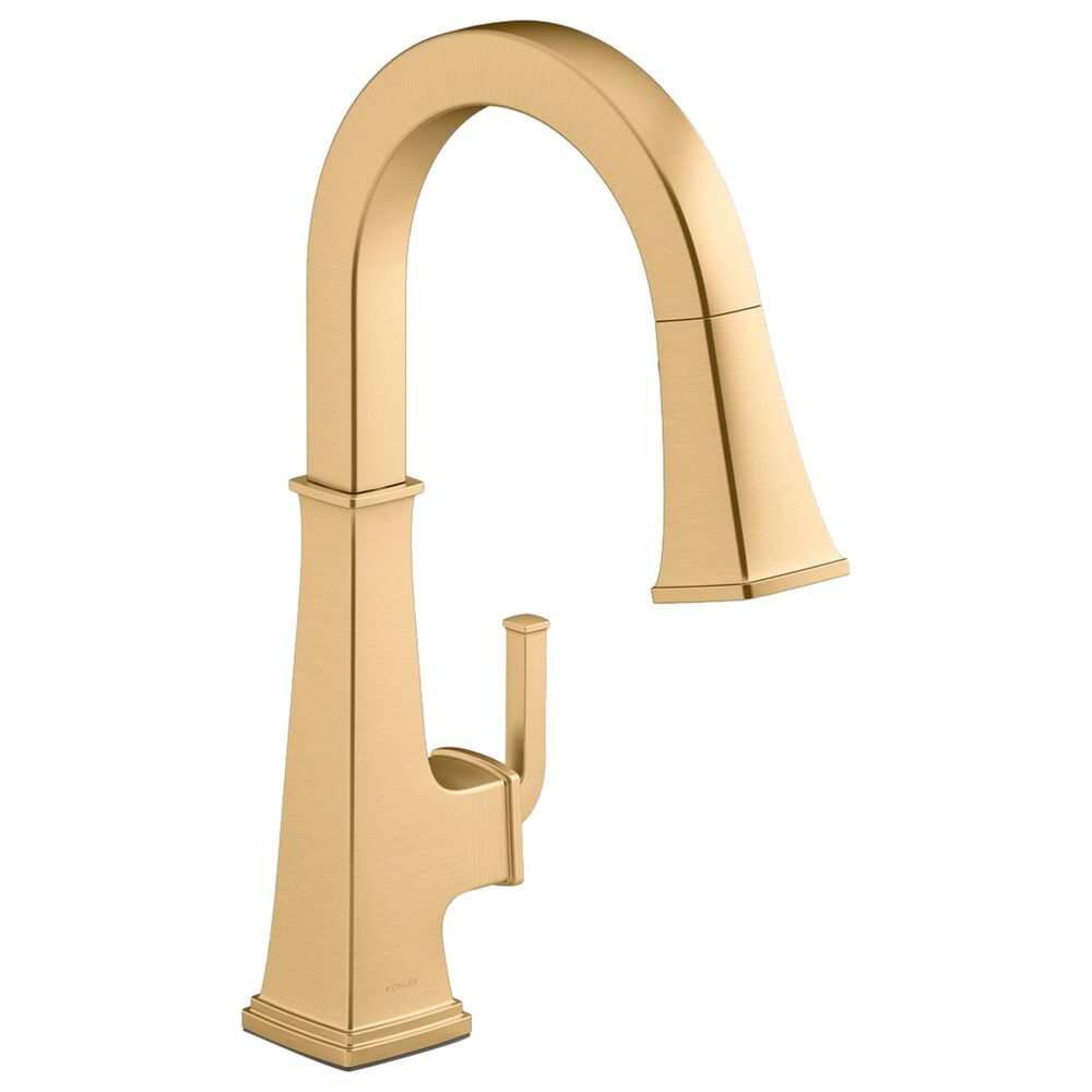 Kohler Riff Pull Down Kitchen Sink Faucet in Vibrant Brushed Moderne Brass, , large
