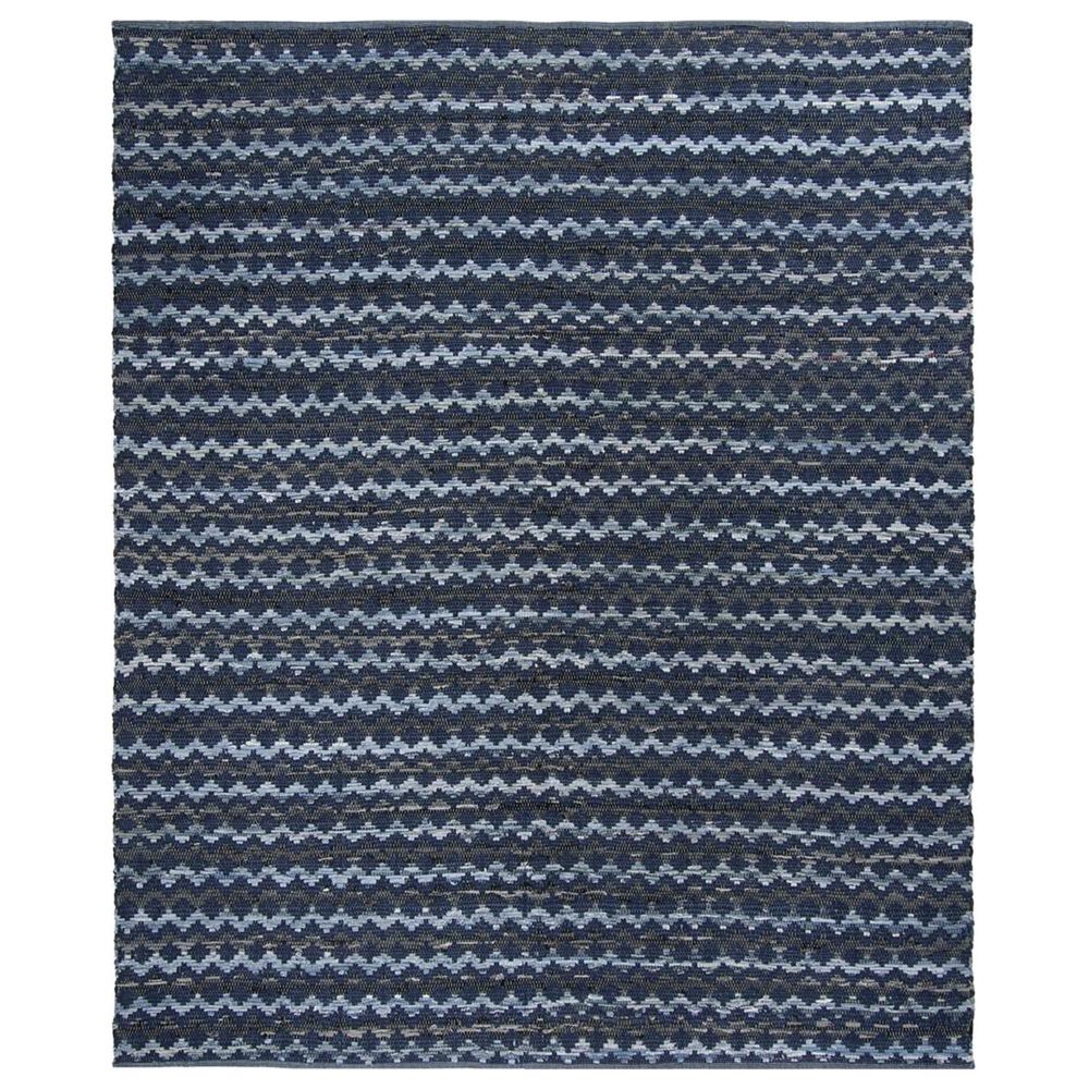 Safavieh Montauk 8" x 10" Turquoise, Navy Blue and Black Area Rug, , large