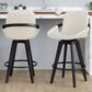 LumiSource Cosmo 26" Swivel Counter Stool with Cream Upholstery in Black (Set of 2), , large
