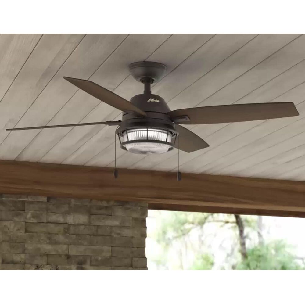 Hunter Ocala 52&quot; Outdoor Ceiling Fan with LED Lights in Noble Bronze, , large
