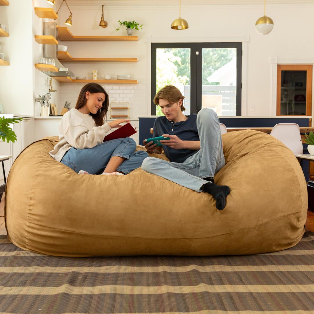 Jaxx 7&#39; Giant Bean Bag Sofa in Camel, , large