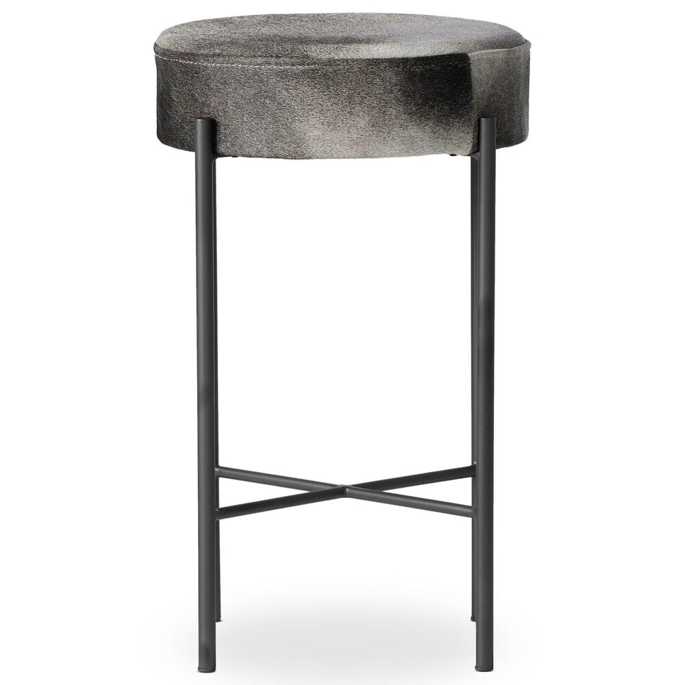 Four Hands Nocona Counter Stool in Gunmetal and Natural Hide in Black, , large