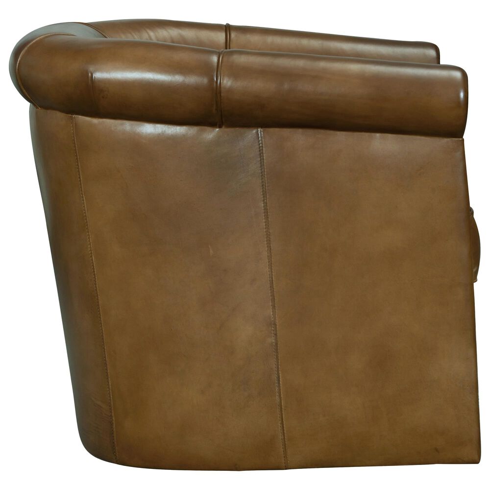 Hooker Furniture Axton Leather Club Swivel Chair in Brown, , large
