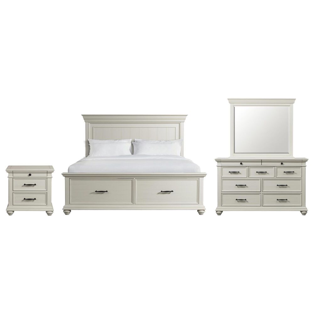 Mayberry Hill Slater 4-Piece Queen Storage Bedroom Set in White, , large