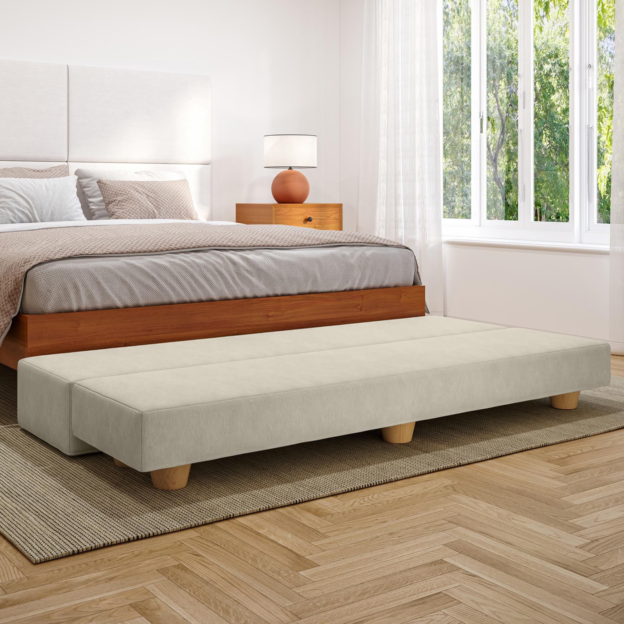 Jaxx Camden Twin Fold-Out Bench in Ivory