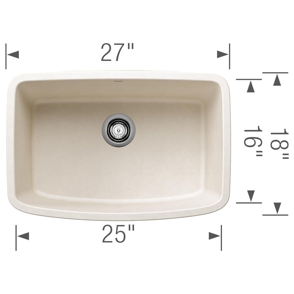 Blanco Valea 27&quot; Single Bowl Kitchen Sink in Soft White, , large