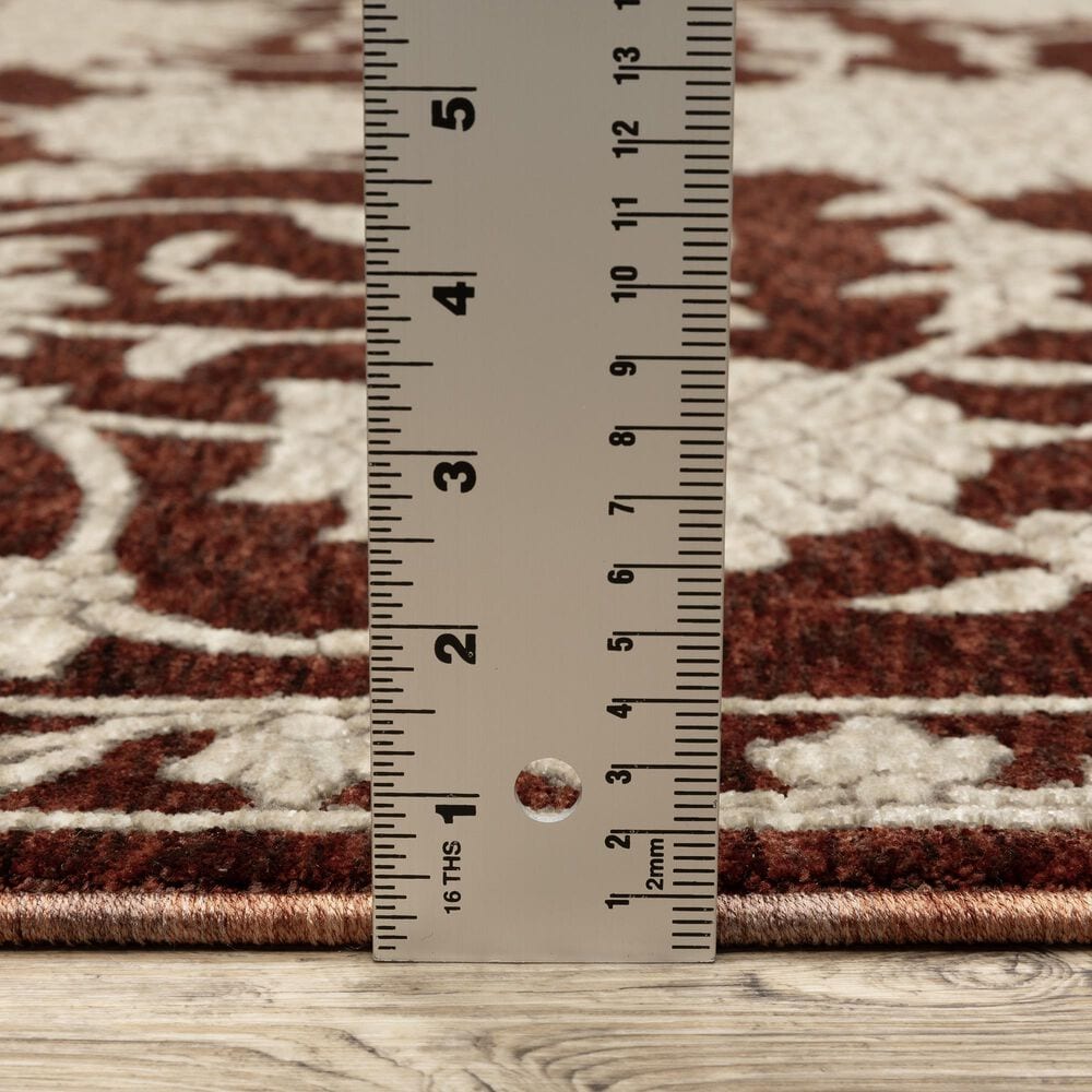 Oriental Weavers Capella Red and Beige 6&#39;7&quot; x 9&#39;6&quot; Area Rug, , large