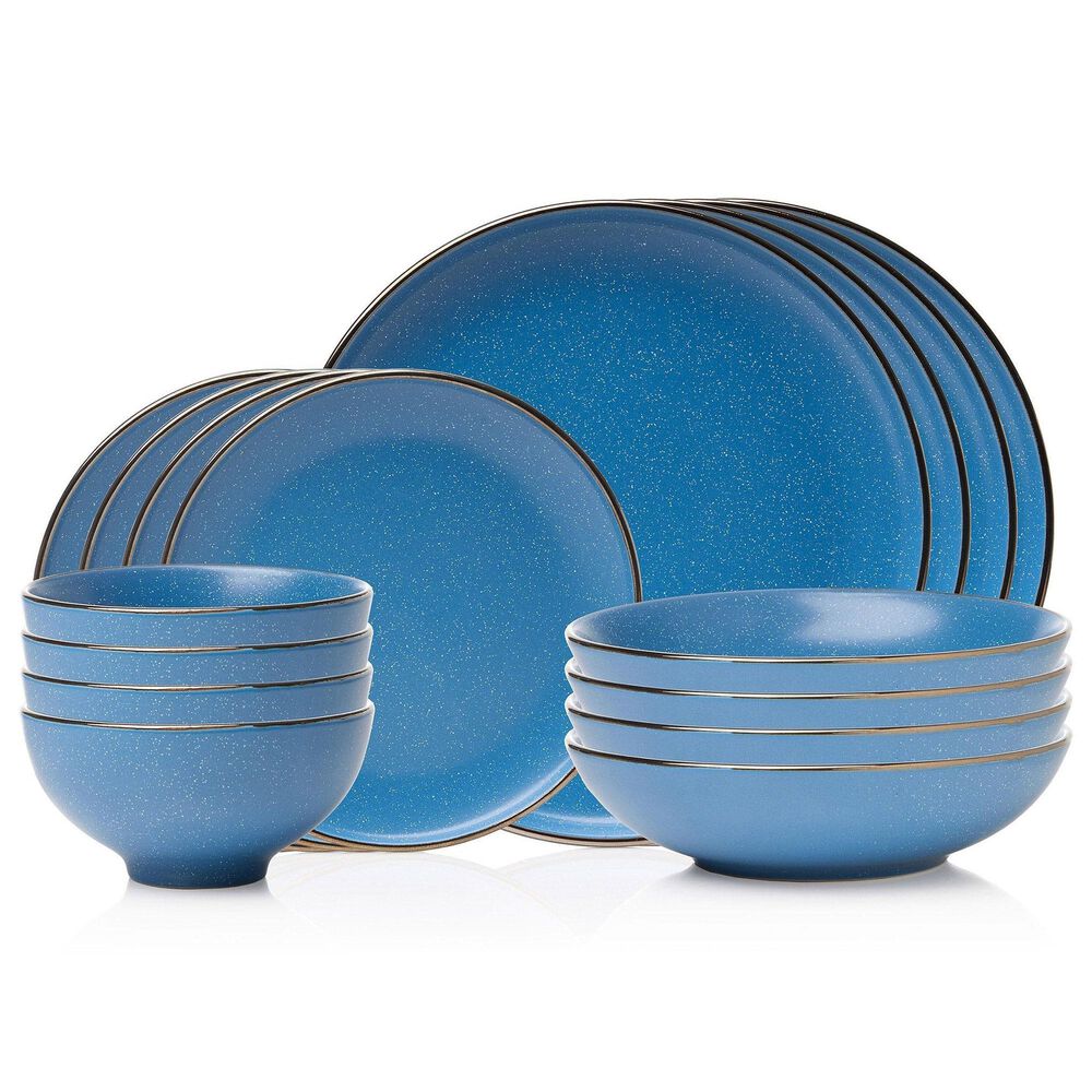 Godinger Silver Beaumont 16-Piece Dinnerware Set in Blue, White and Gold, , large