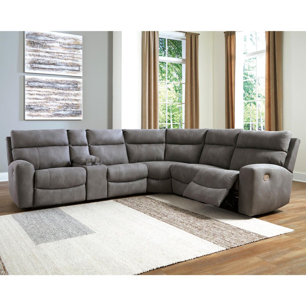Ashley Next-Gen DuraPella 6-Piece Power Reclining Sectional in Slate, , large