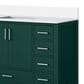 Lexora Home Jacques 84" Double Bathroom Vanity in Green with 2 cm White Cultured Marble Top and Rectangular Sinks, , large