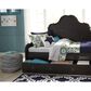 Ashley Chevron Square Pouf in Blue, , large