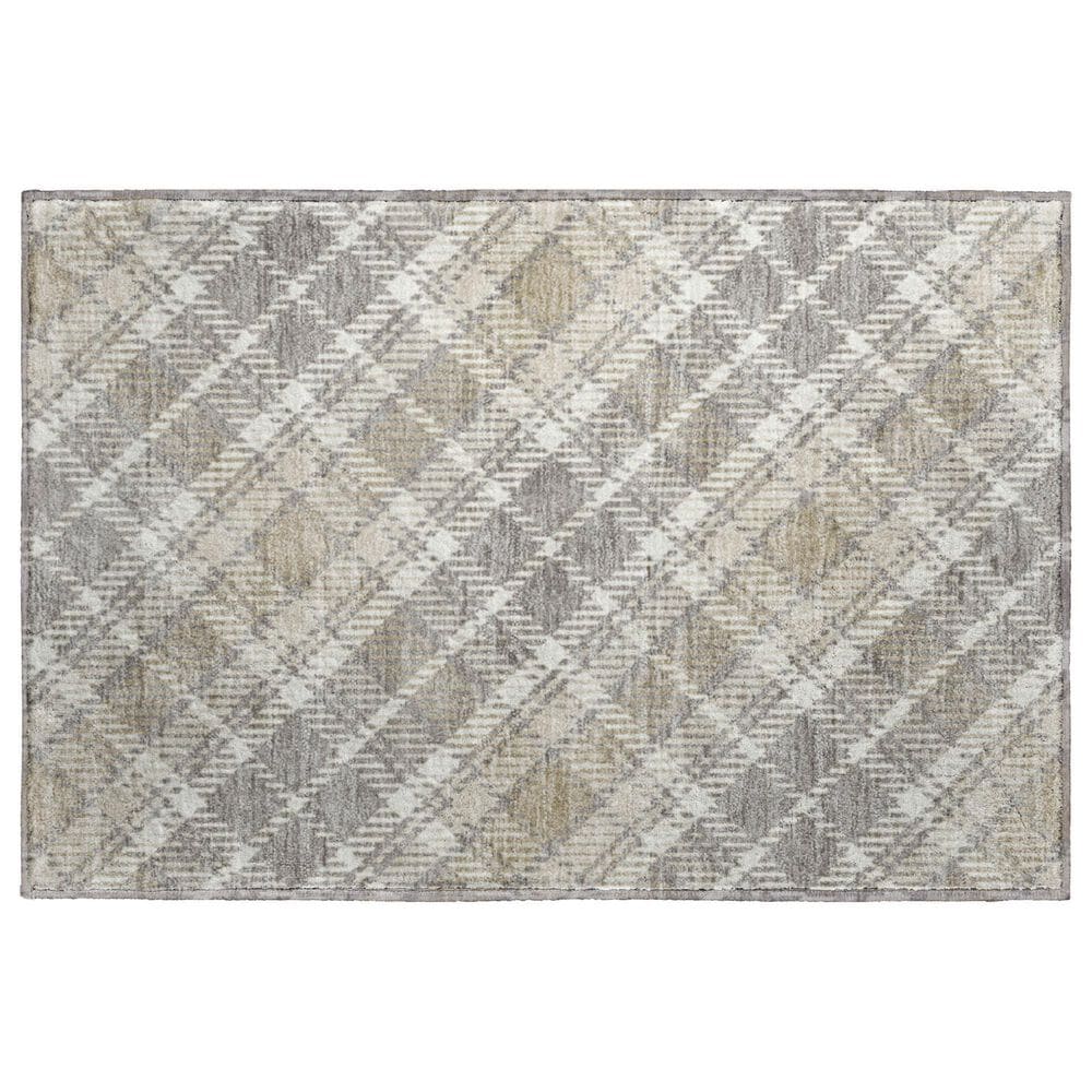 Dalyn Rug Company Soft Essentials Plaid Taupe 2"6" x 3"10" Indoor/Outdoor Area Rug, , large