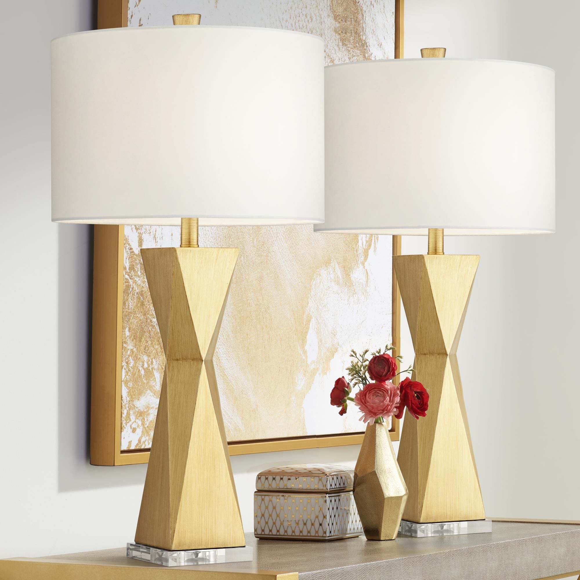 Brushed store gold lamp