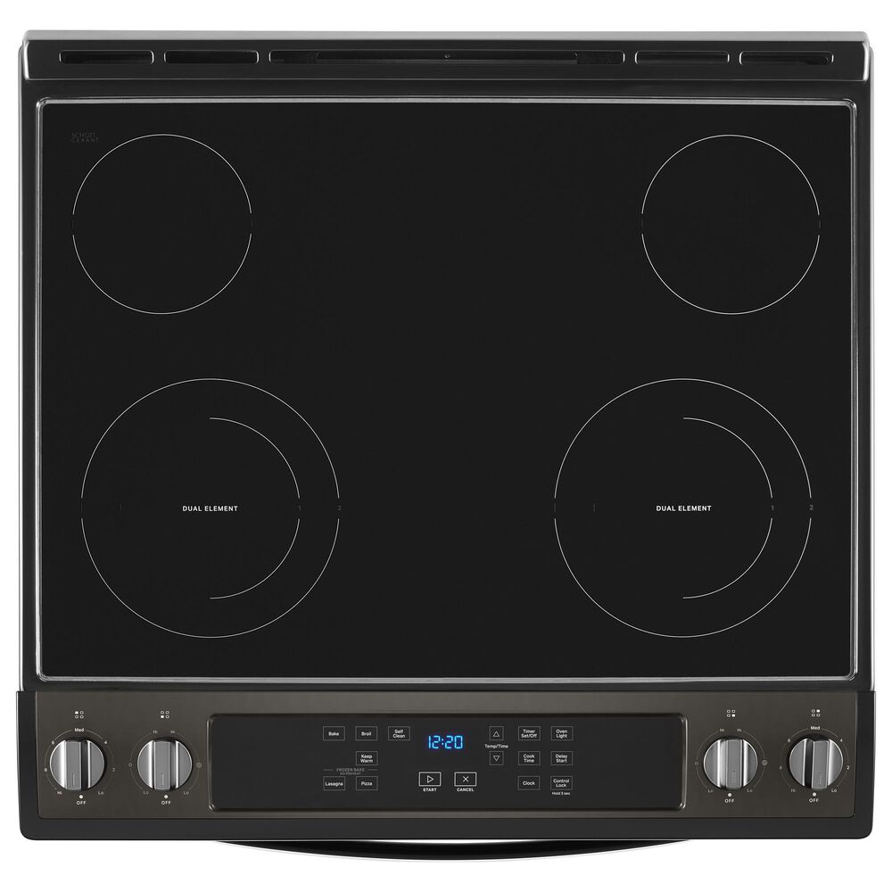 Whirlpool 4.8 Cu. Ft. Electric Range with Frozen Bake in Fingerprint Resistant Black Stainless Steel, , large