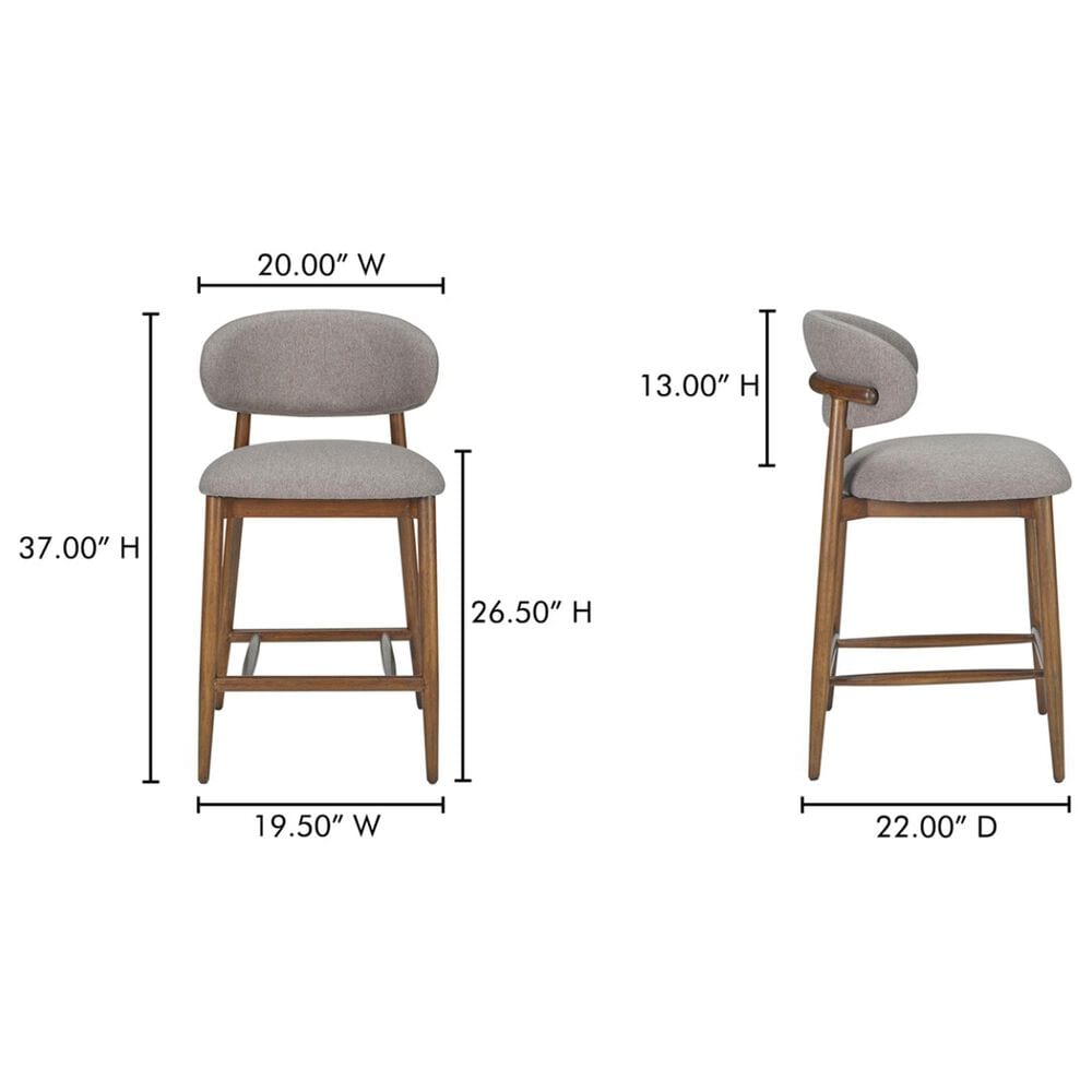 Moe's Home Collection Ellie Counter Stool in Dark Espresso Brown, , large