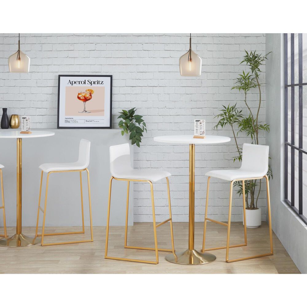 Lumisource Mara Barstool with White Cushion in Gold &#40;Set of 2&#41;, , large