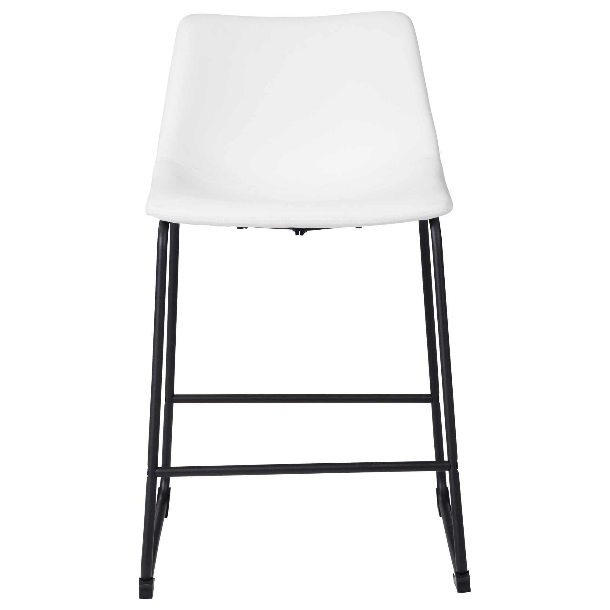White faux hotsell leather counter stools