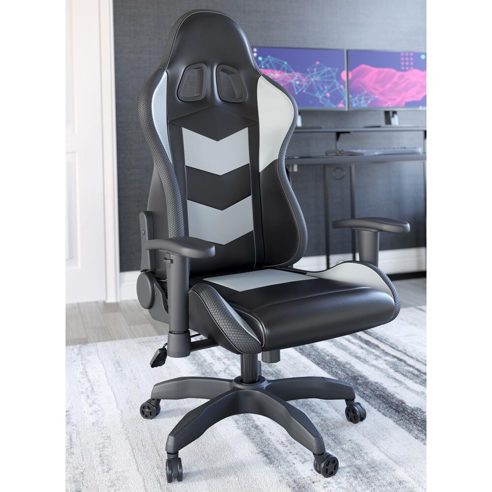 Ashley Lynxtyn Swivel Desk Chair in Black, , large