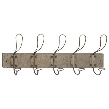 Maple and Jade 30" x 11" Wall Hook in Galvanized Grey, , large