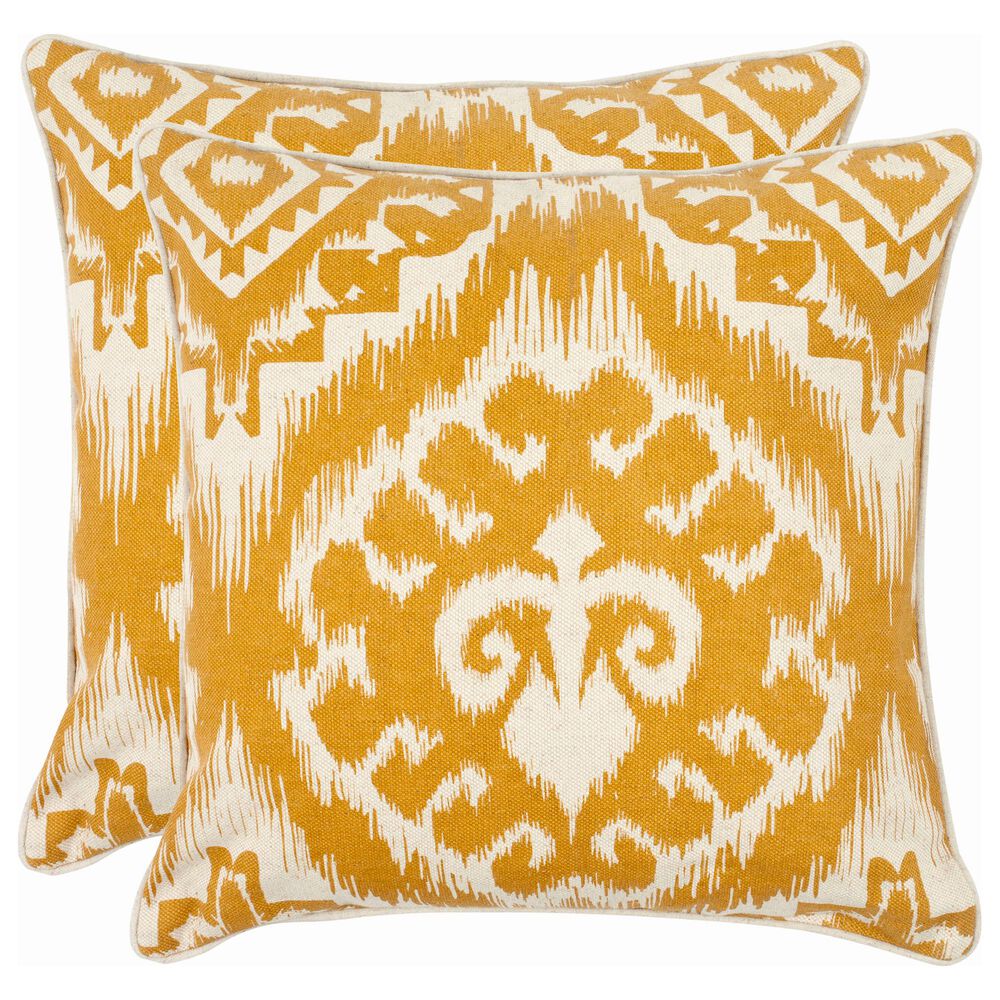 Safavieh Amiri 18" Pillow in Saffron (Set of 2), , large