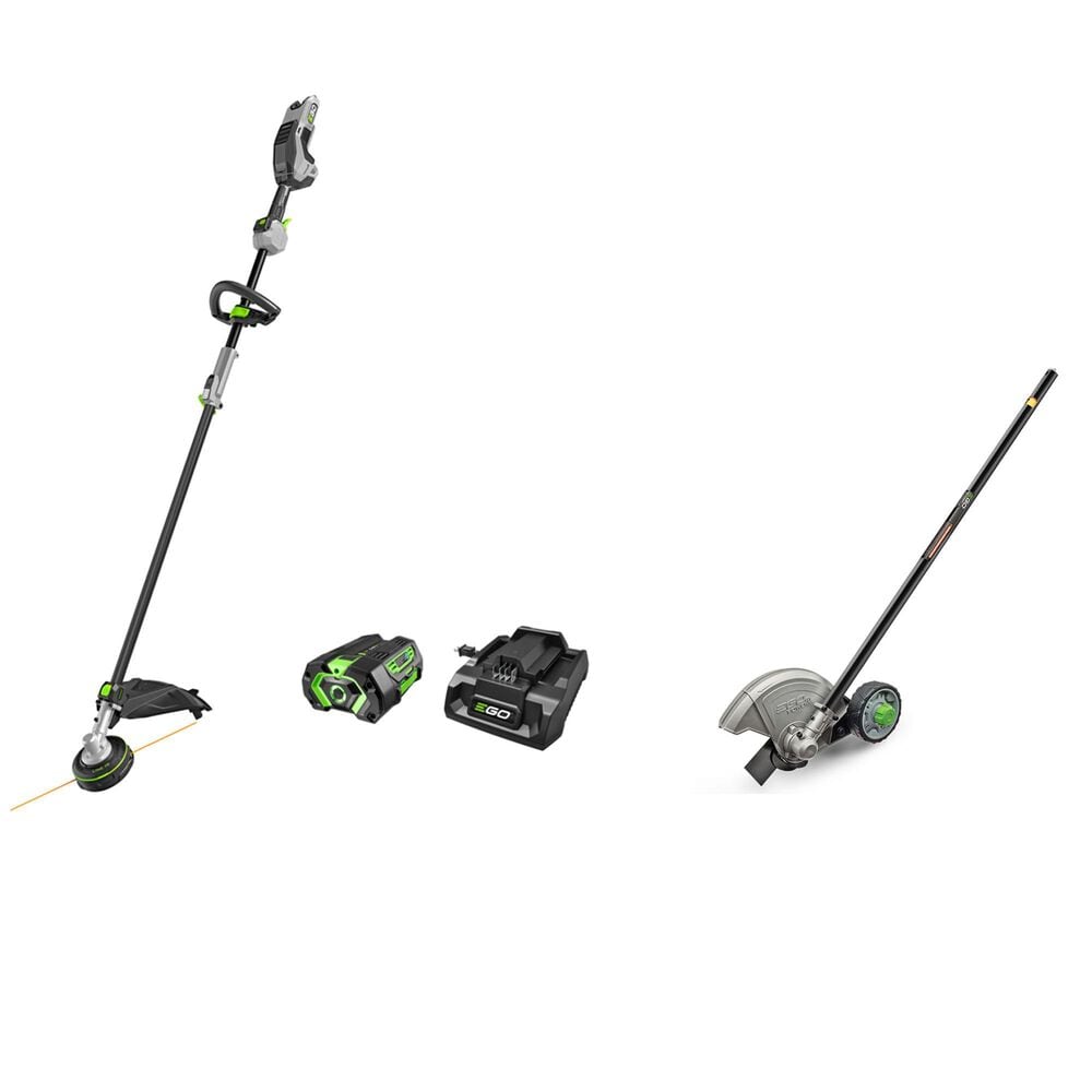 EGO EGO Power+ 17" LINE IQ Multi-Head String Trimmer with POWERLOAD and Carbon Fiber Shaft 5.0Ah Battery PLUS POWER+ CARBON FIBER 8"EDGER ATTACHMENT, , large