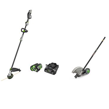 EGO EGO Power+ 17" LINE IQ Multi-Head String Trimmer with POWERLOAD and Carbon Fiber Shaft 5.0Ah Battery PLUS POWER+ CARBON FIBER 8"EDGER ATTACHMENT, , large