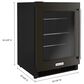 KitchenAid 24" Undercounter Refrigerator with Glass Door and Shelves in Black Stainless Steel, , large