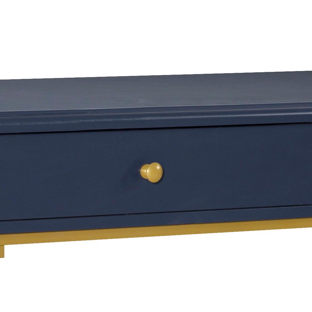 Linon Home Decor Campaign 2-Drawer Desk in Blue and Gold, , large