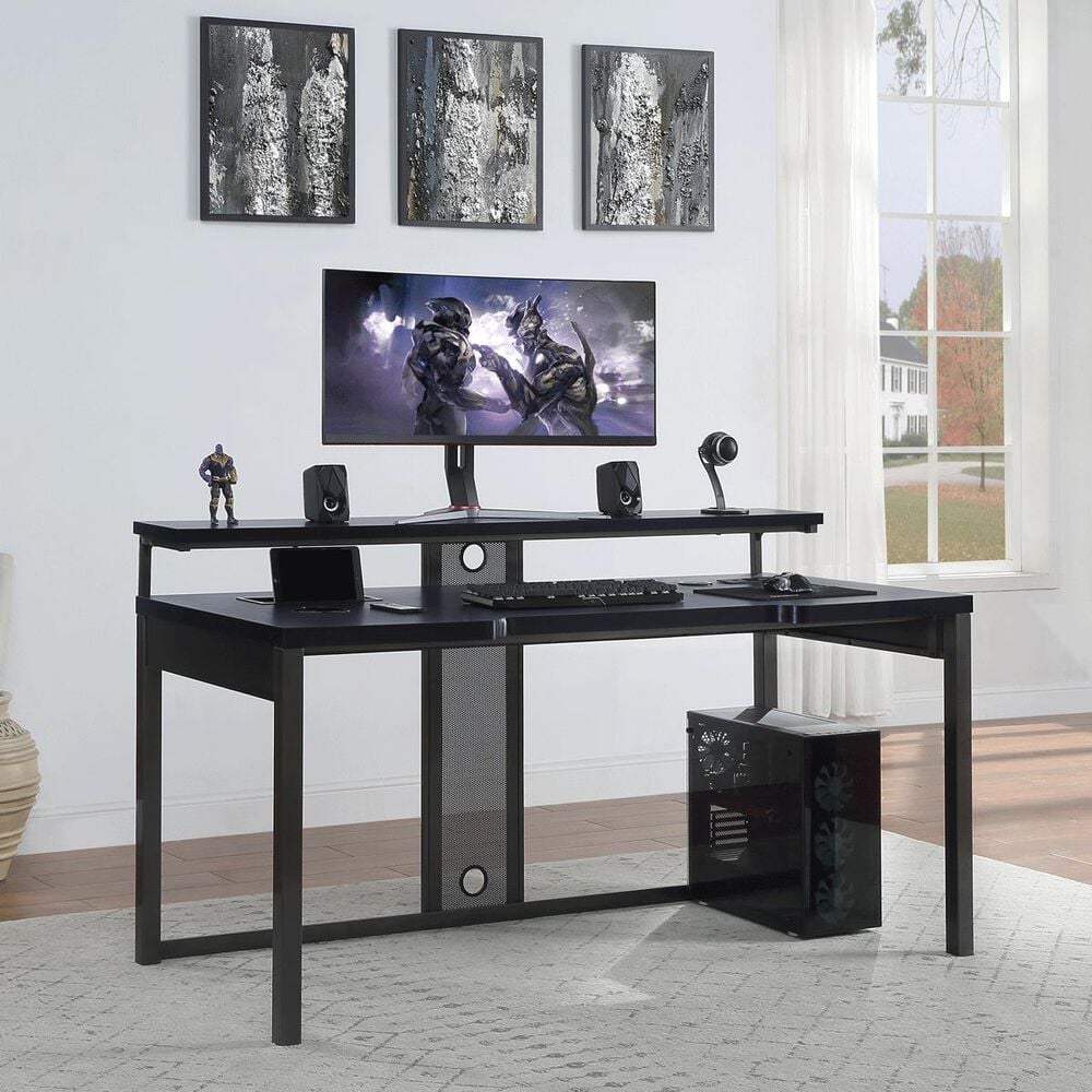 OSP Home 63&quot; Adaptor Gaming Desk in Black, , large