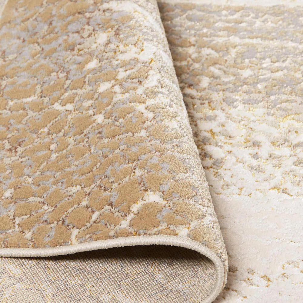 Feizy Aura 3739F 3&#39;11&quot; x 6&#39; Ivory and Gold Area Rug, , large