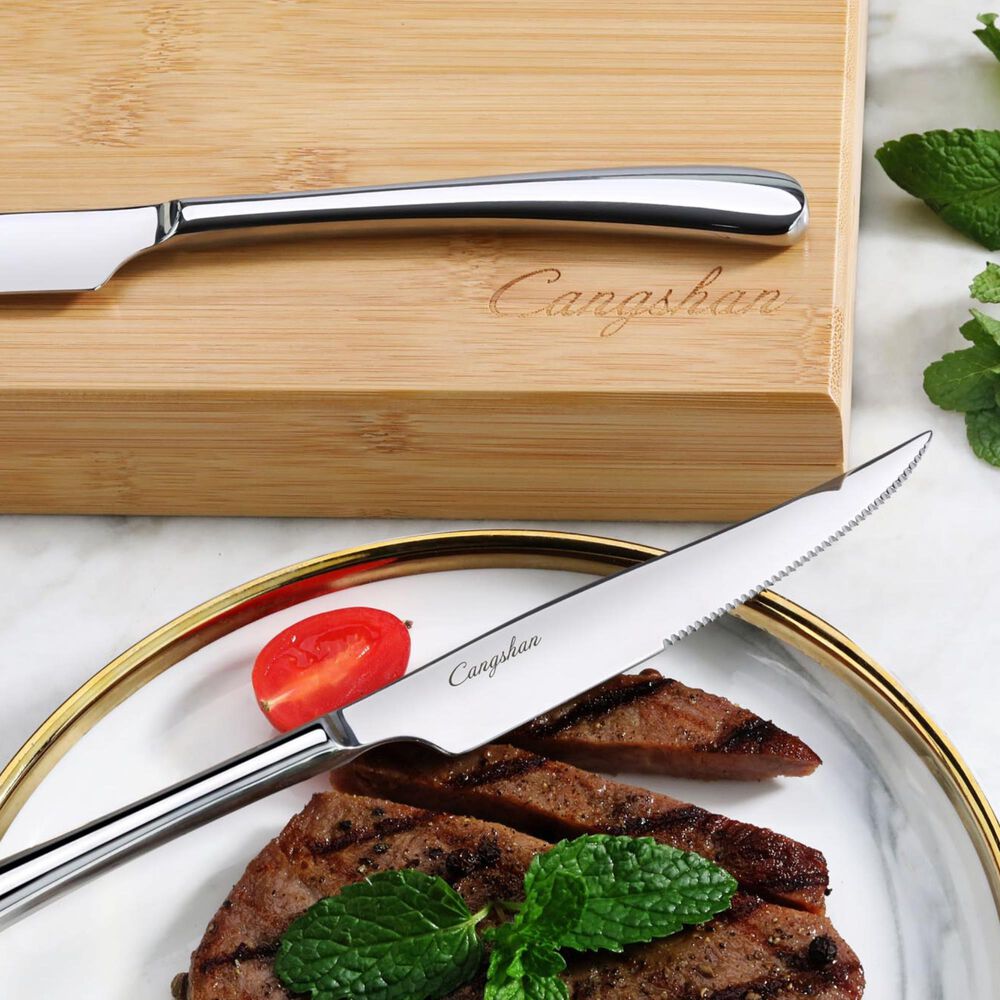 Cangshan Rain II 8-Piece Forged Steak Knife Set in Silver, , large