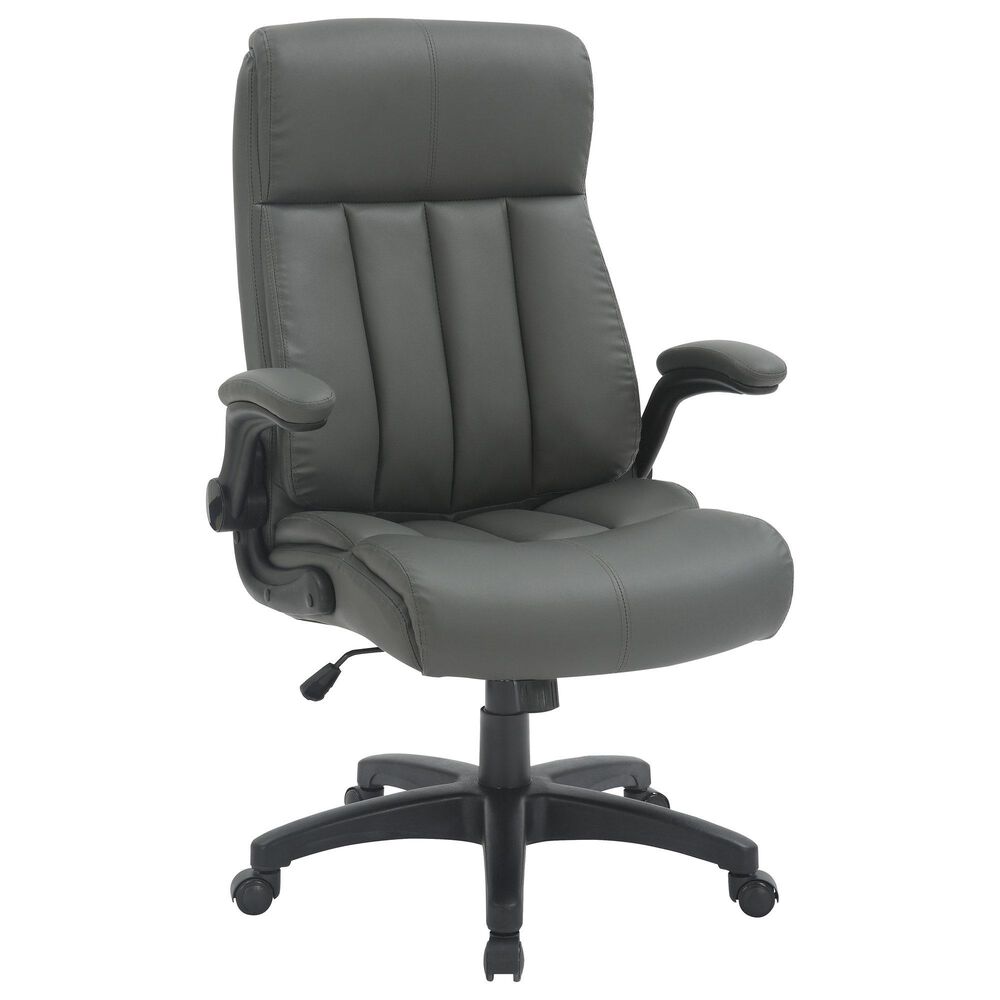 Rta Products Llc Ultra-Padded Executive Office Chair with Flip-Up Armrests in Grey, , large