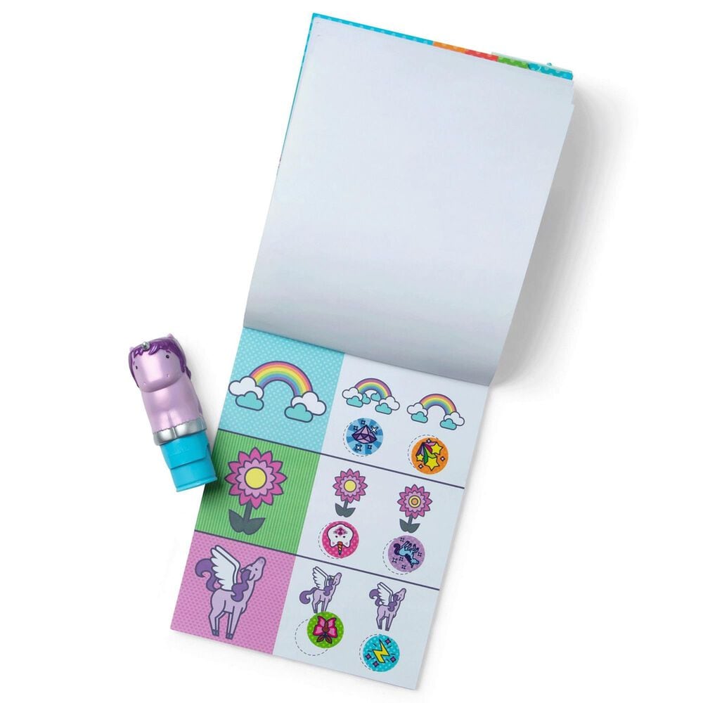 Melissa &amp; Doug Unicorn 24-Page Activity Pad and Sticker Stamper in Purple, , large