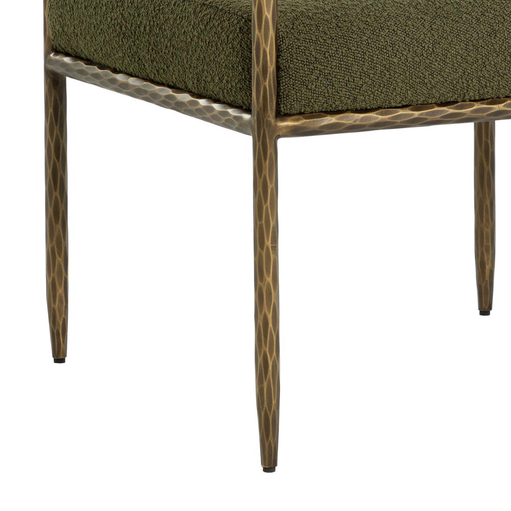 Club Collection By Sunpan Ajani Arm Chair with Copenhagen Olive Cushion in Antique Brass, , large
