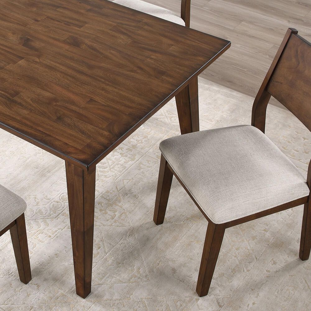 STEVE SILVER Canton 7-Piece Rectangular Dining Set in Brown Cherry, , large
