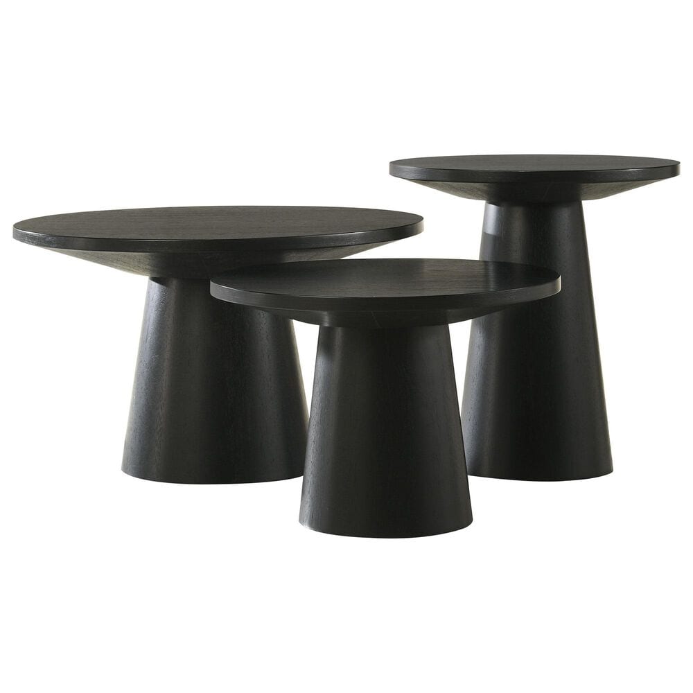 HOMLUX Jasper 3-Piece Occasional Table Set in Ebony Black, , large