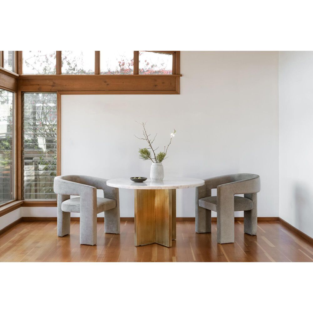 Moe&#39;s Home Collection Graze Dining Table in White and Brass - Table Only, , large