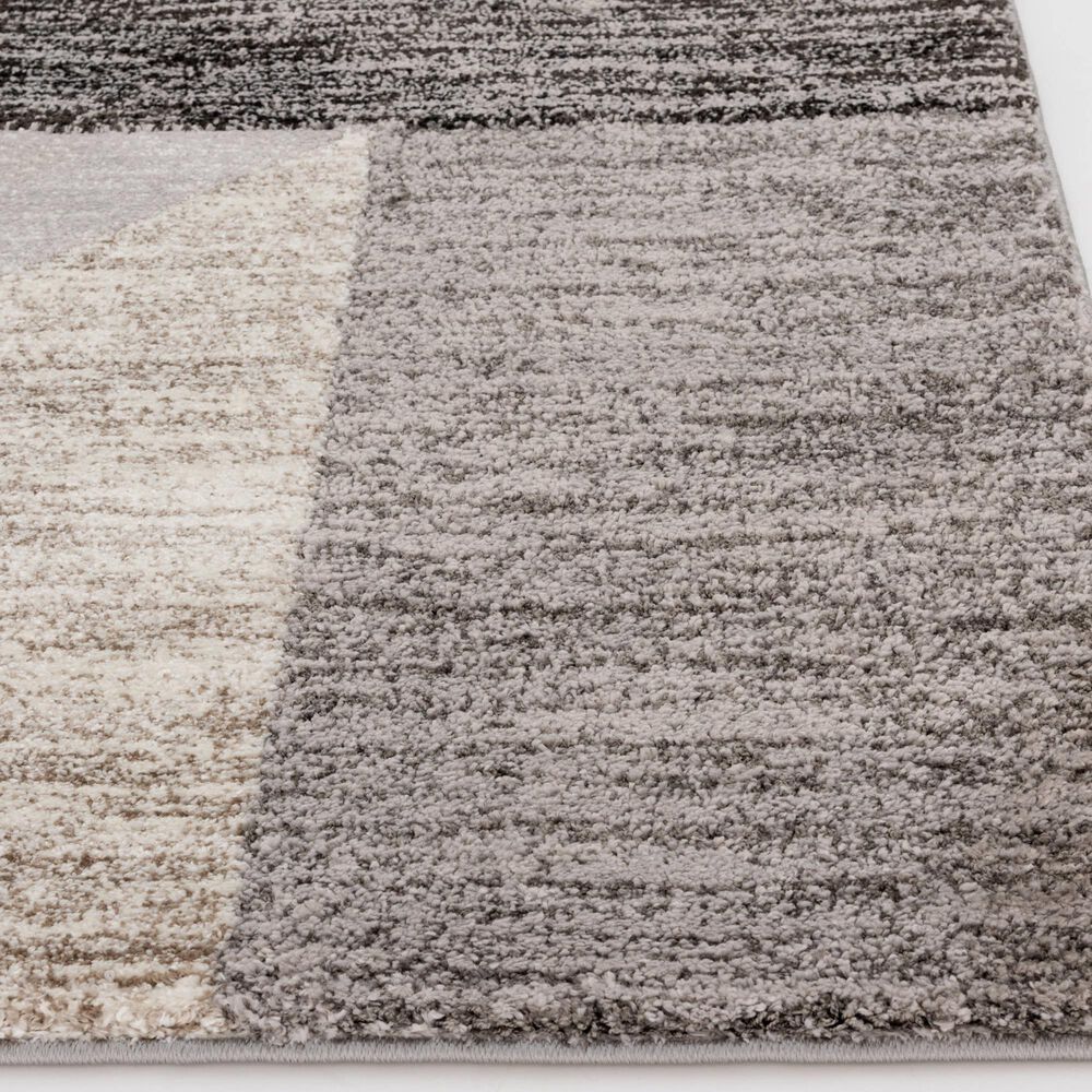 Central Oriental Structures Torrent Adley 6&#39;7&quot; x 9&#39;6&quot; Soot and Cloud Area Rug, , large