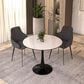 Leisuremod Leisuremod Bristol 35 round dining table Black base with White Sintered stone Top, , large
