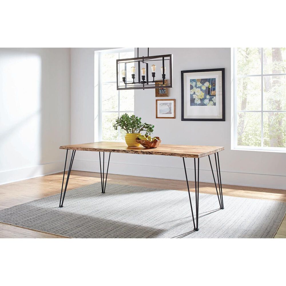Pacific Landing Sherman Dining Table in Natural Acacia and Gunmetal - Table Only, , large