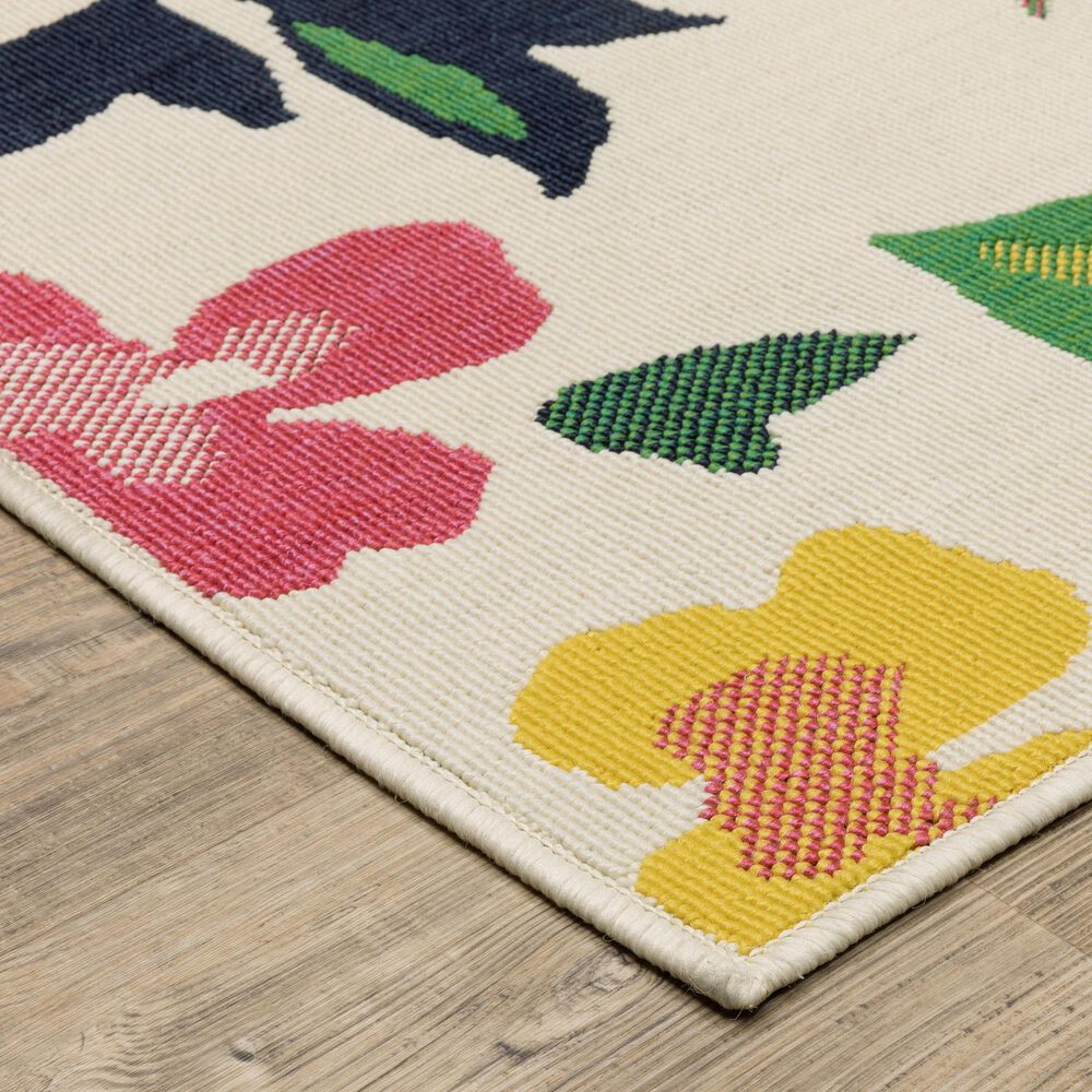 Oriental Weavers Havana HAV02 Ivory and Multicolor 6'7" x 9'2" Indoor/Outdoor Area Rug, , large