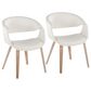 LumiSource Curvo Contemporary Upholstered Chair in Whitewashed Wood and White Faux Leather by LumiSource - Set of 2, , large