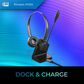 Adesso Stereo Bluetooth Headset with Microphone and Charging Dock in Black, , large