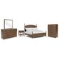 Riverside Furniture Calhoun 5-Piece Queen Panel Bedroom Set in Whiskey Oak, , large