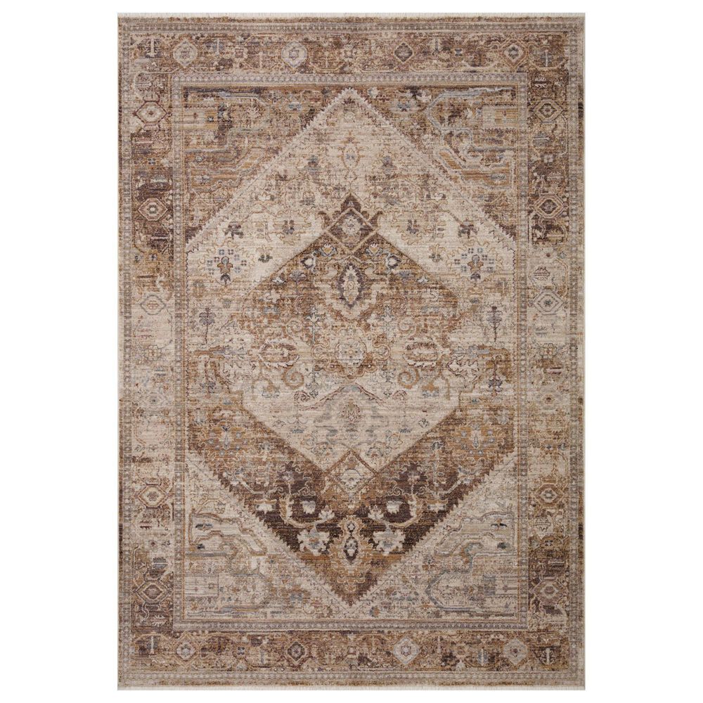 Loloi Lyra 7"10" Round Natural and Mocha Area Rug, , large