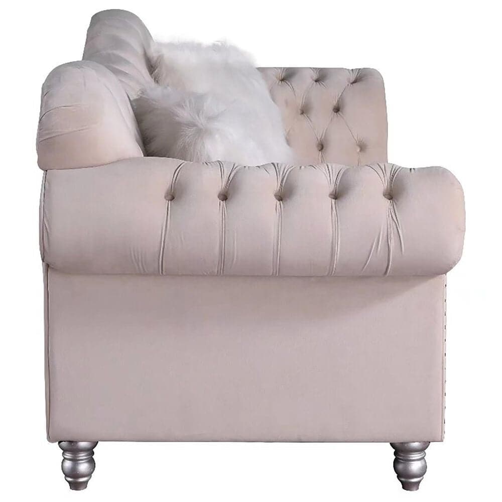 Morden Fort America Stationary Loveseat in Beige Velvet, , large