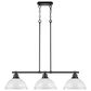Golden Lighting Duncan 3-Light Pendant with White Shade in Matte Black, , large