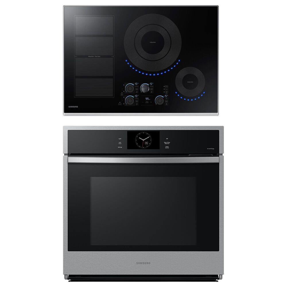 Samsung 2-Piece Kitchen Package with 30" Induction Cooktop and 30" Single Electric Wall Oven in Stainless Steel, , large
