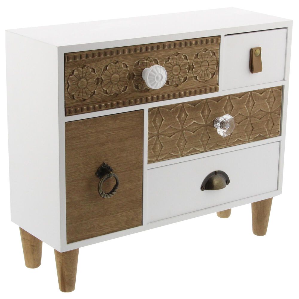 Maple and Jade 14" x 12" Natural Wood Jewelry Box White, , large